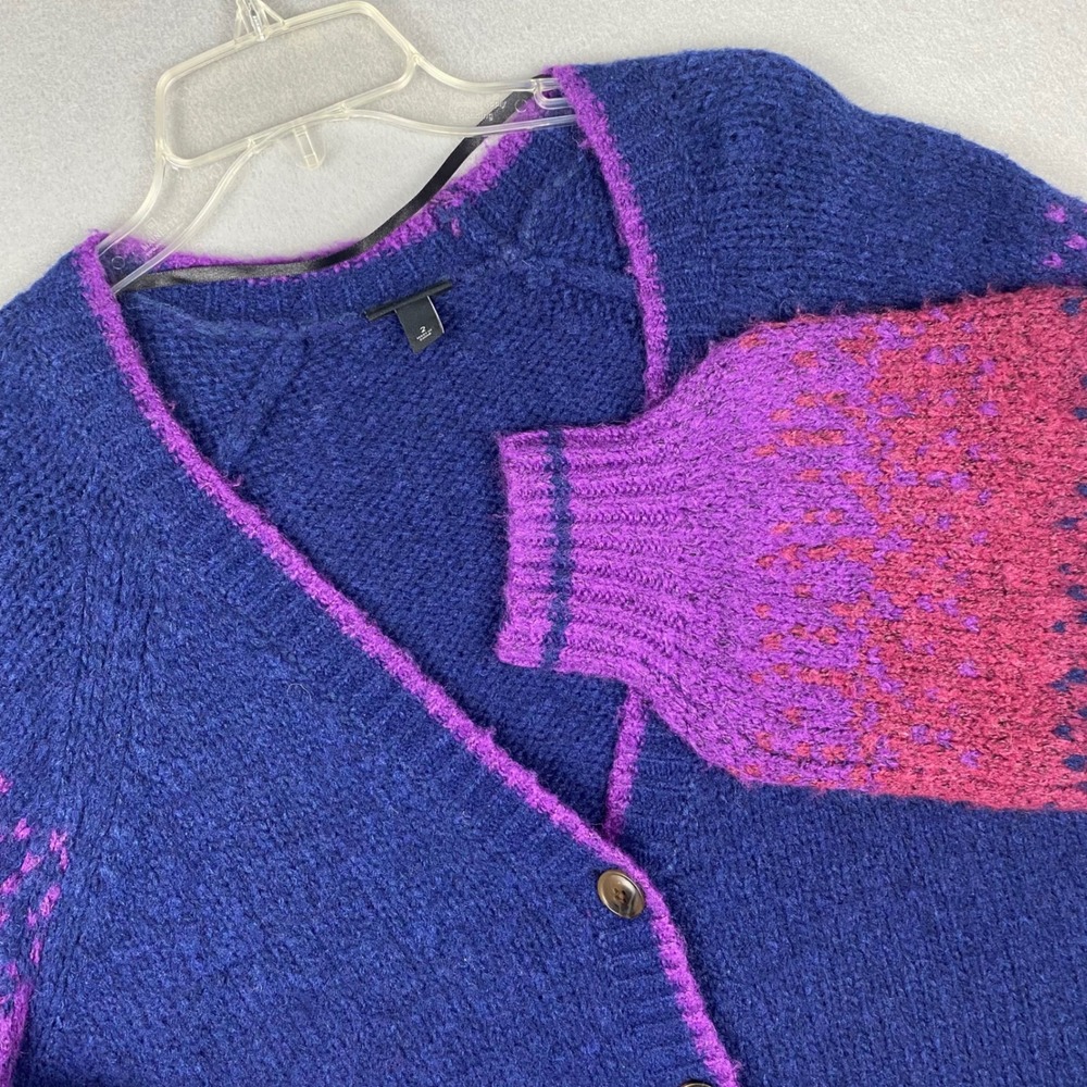 Torrid Womens Plus Size 2 Blue Purple Pink Ombre Fuzzy Wool Blend Cardigan